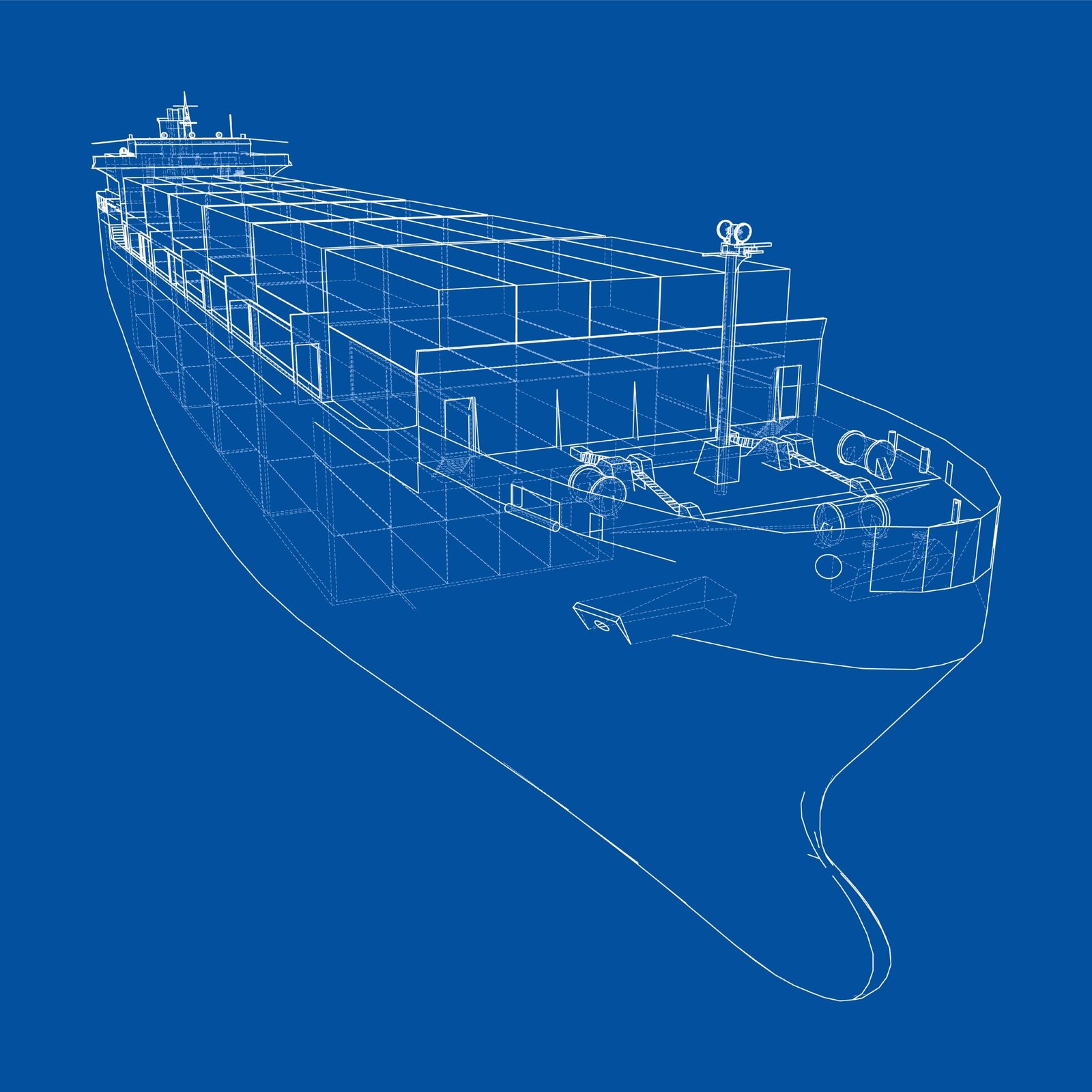 Naval architecture vessel drawing